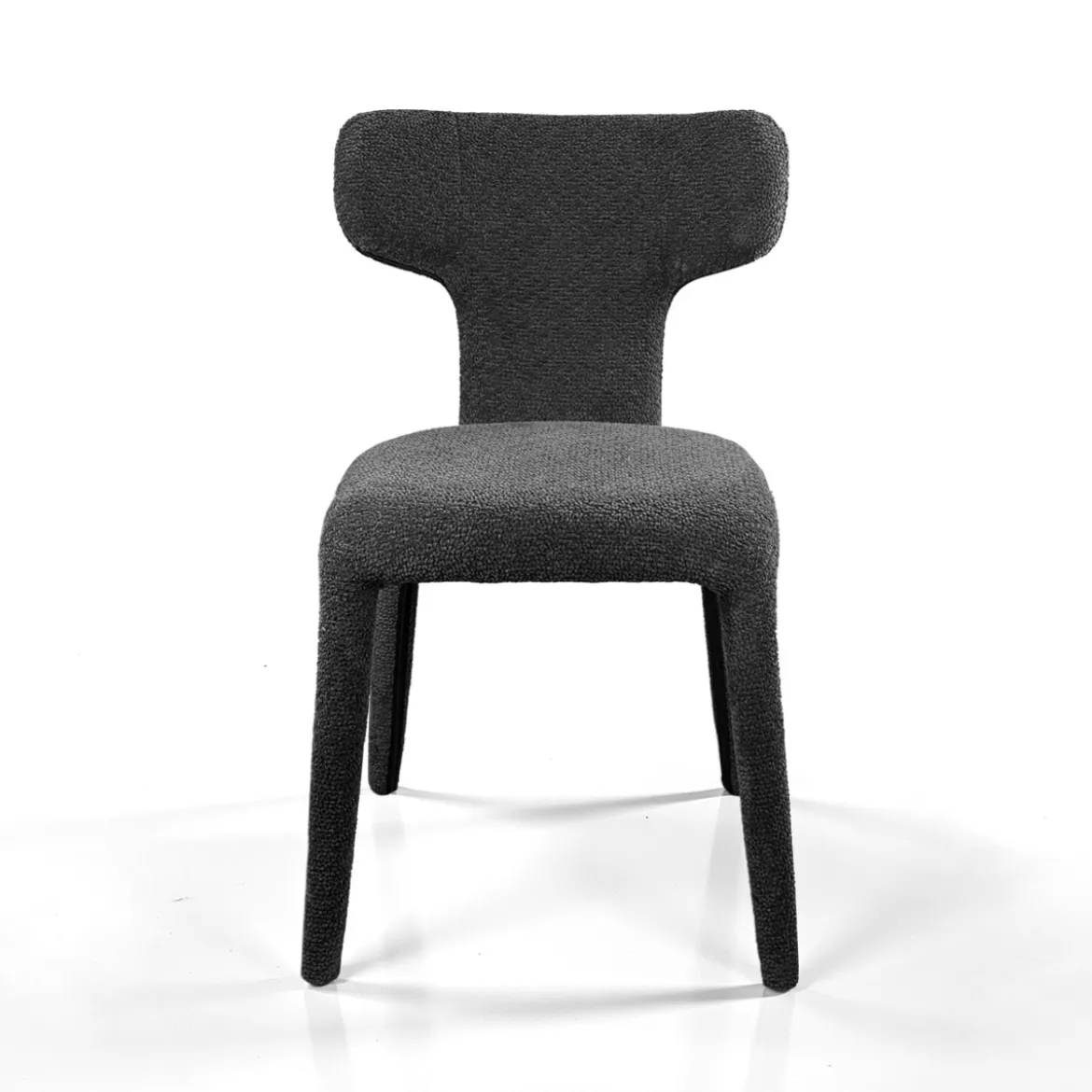 Herd Antracite sedia Imbottita tessuto antracite effetto melange completamente rivestita h81 l50 p60