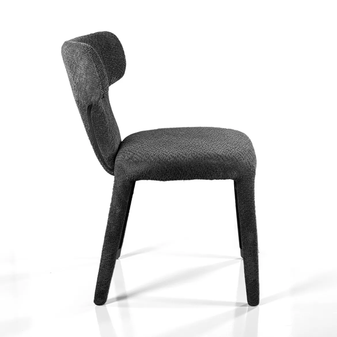 Herd Antracite sedia Imbottita tessuto antracite effetto melange completamente rivestita h81 l50 p60
