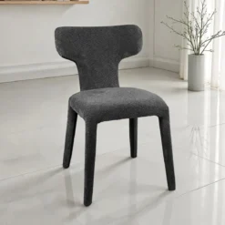 Herd Antracite sedia Imbottita tessuto antracite effetto melange completamente rivestita h81 l50 p60
