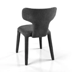 Herd Antracite sedia Imbottita tessuto antracite effetto melange completamente rivestita h81 l50 p60