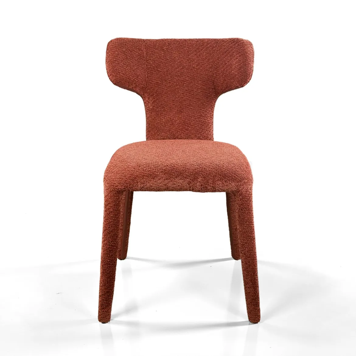 Herd Red sedia Imbottita tessuto rosso mattone effetto melange completamente rivestita h81 l50 p60