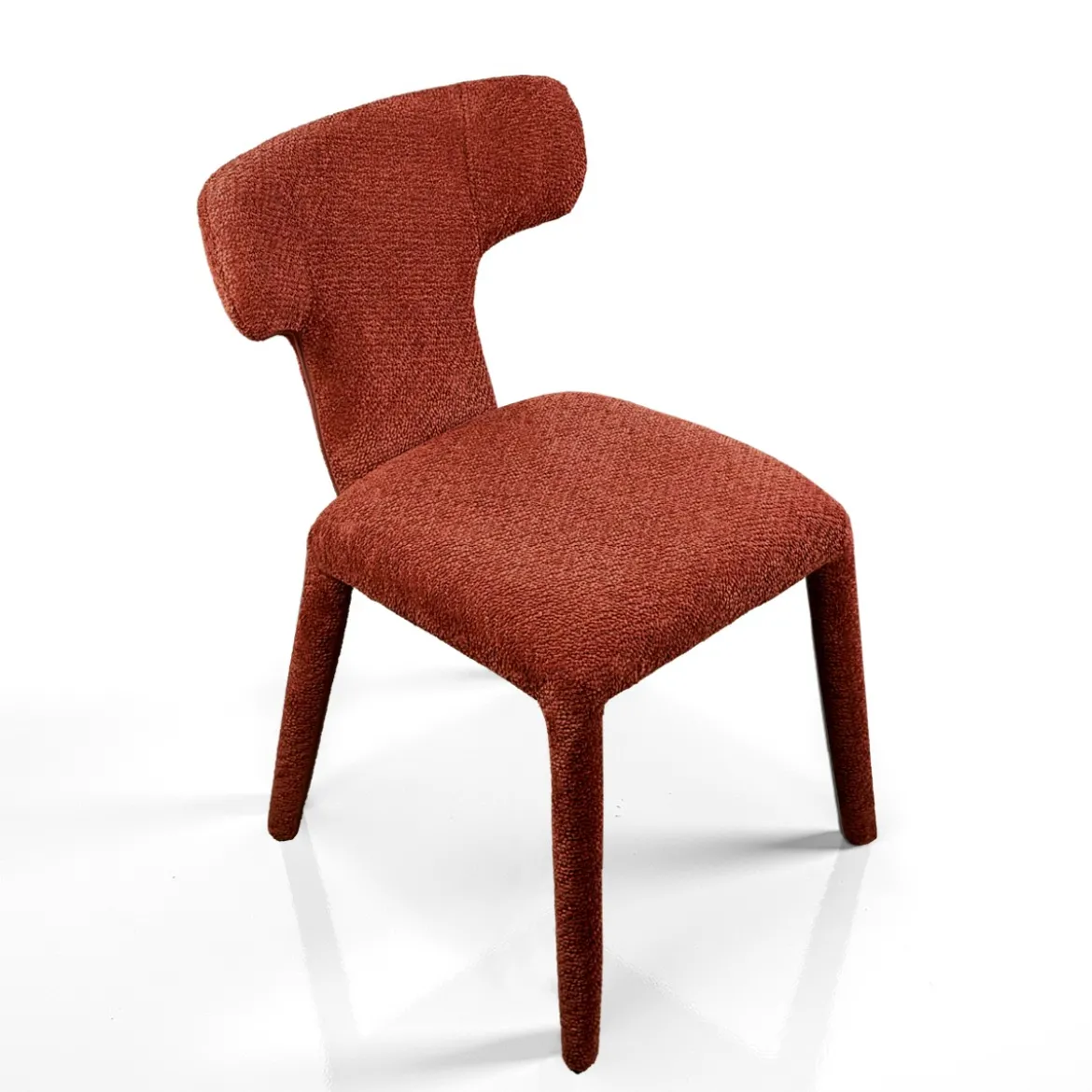 Herd Red sedia Imbottita tessuto rosso mattone effetto melange completamente rivestita h81 l50 p60