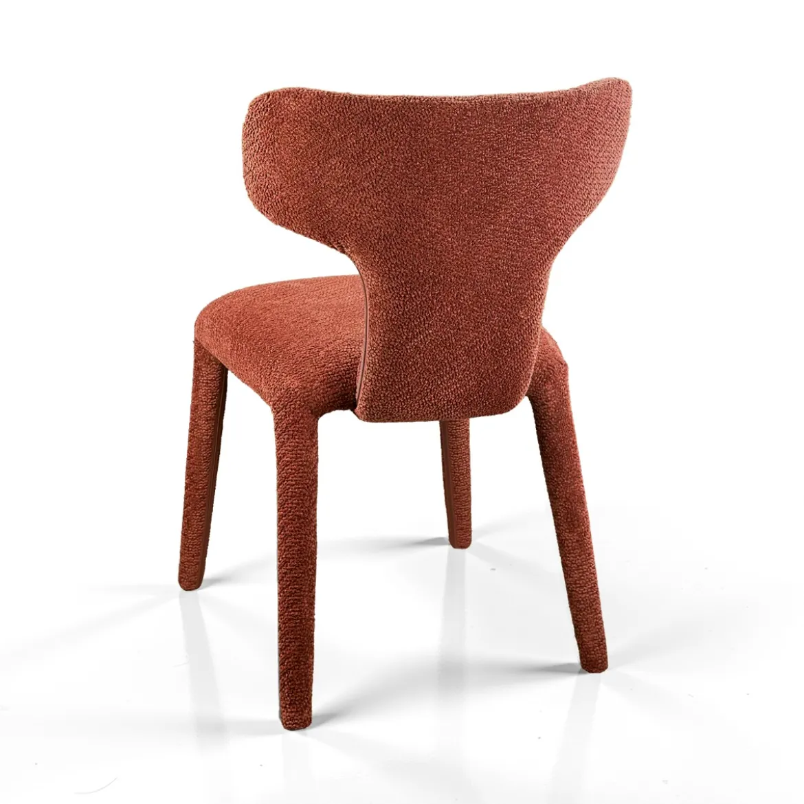 Herd Red sedia Imbottita tessuto rosso mattone effetto melange completamente rivestita h81 l50 p60