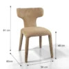 Herd Sabbia sedia Imbottita tessuto sabbia effetto melange completamente rivestita h81 l50 p60