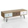 Hijo mobile porta tv in mdf frassino con 3 cassetti colorati cm h40 l120 p40