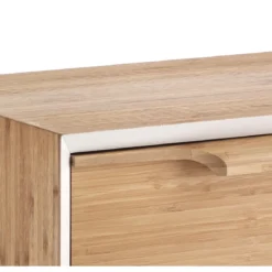 Hijo white comodino tavolino legno massello di bamboo h58 l42 p30 cm