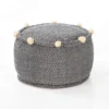 Hip pouf rotondo colore grigio cotone 100% made in india d50 h30 cm