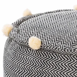 Hip pouf rotondo colore grigio cotone 100% made in india d50 h30 cm
