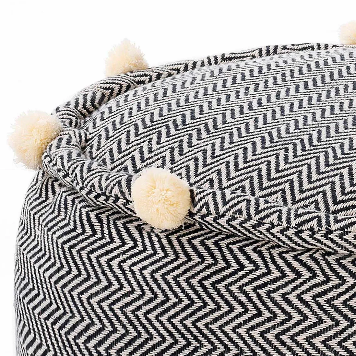 Hip pouf rotondo colore grigio cotone 100% made in india d50 h30 cm