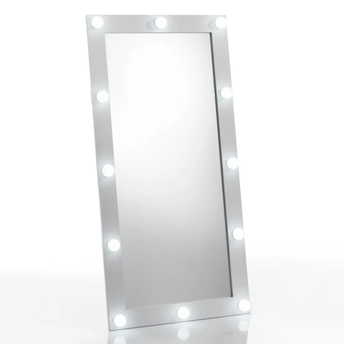 Hollywood specchiera da terra / parete laccato bianco opaco 60x120 cm