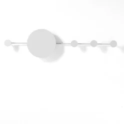 Hub led / appendiabiti nas applique in acciaio di bianco opaco 97x25 cm