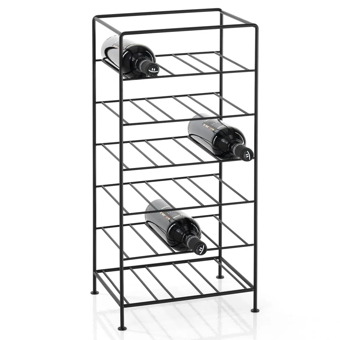 Idolino cantinetta porta bottiglie in acciaio nera opaco 18 bottiglie 31x23.5xh66.5 cm