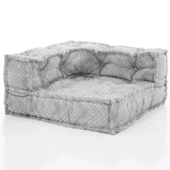 Ikat grey elemento angolare outdoor tessuto waterproof cm. l.75 p.75 h.40 colore girgio