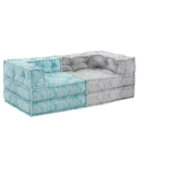Ikat mint & grey divano 2 posti outdoor tessuto waterproof cm. l.150 p.75 h.60
