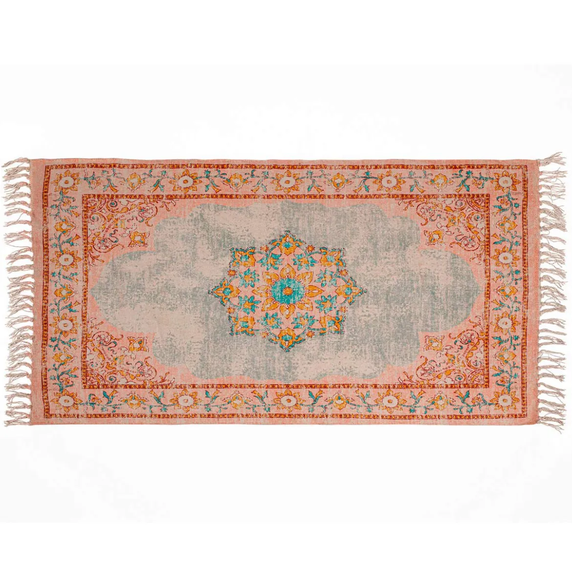 India tappeto bagno / scendiletto in cotone 100% con nappe 110x60 cm