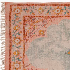 India tappeto large in cotone 100% con nappe 260x150 cm