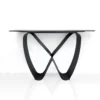 Infinity Black Marble Consolle ceramica marmo nero opaco basamento metallo grigio opaco h80 p40 l130