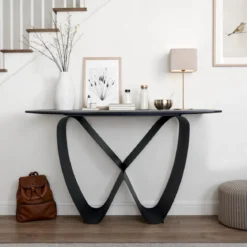 Infinity Black Marble Consolle ceramica marmo nero opaco basamento metallo grigio opaco h80 p40 l130