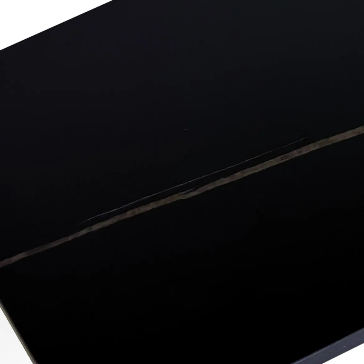 Infinity Black Marble Consolle ceramica marmo nero opaco basamento metallo grigio opaco h80 p40 l130