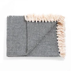 Ipoh plaid cotone 100% cotone grigio 135x190 cm