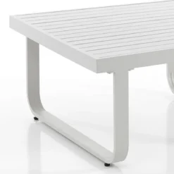 Ischia tavolino in alluminio verniciato bianco avorio opaco cm h40 l80 p80