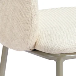 Jade Beige Platinum Sedia Imbottita tessuto Beige struttura metallo platino opaco h80 l54 p57 seduta h48