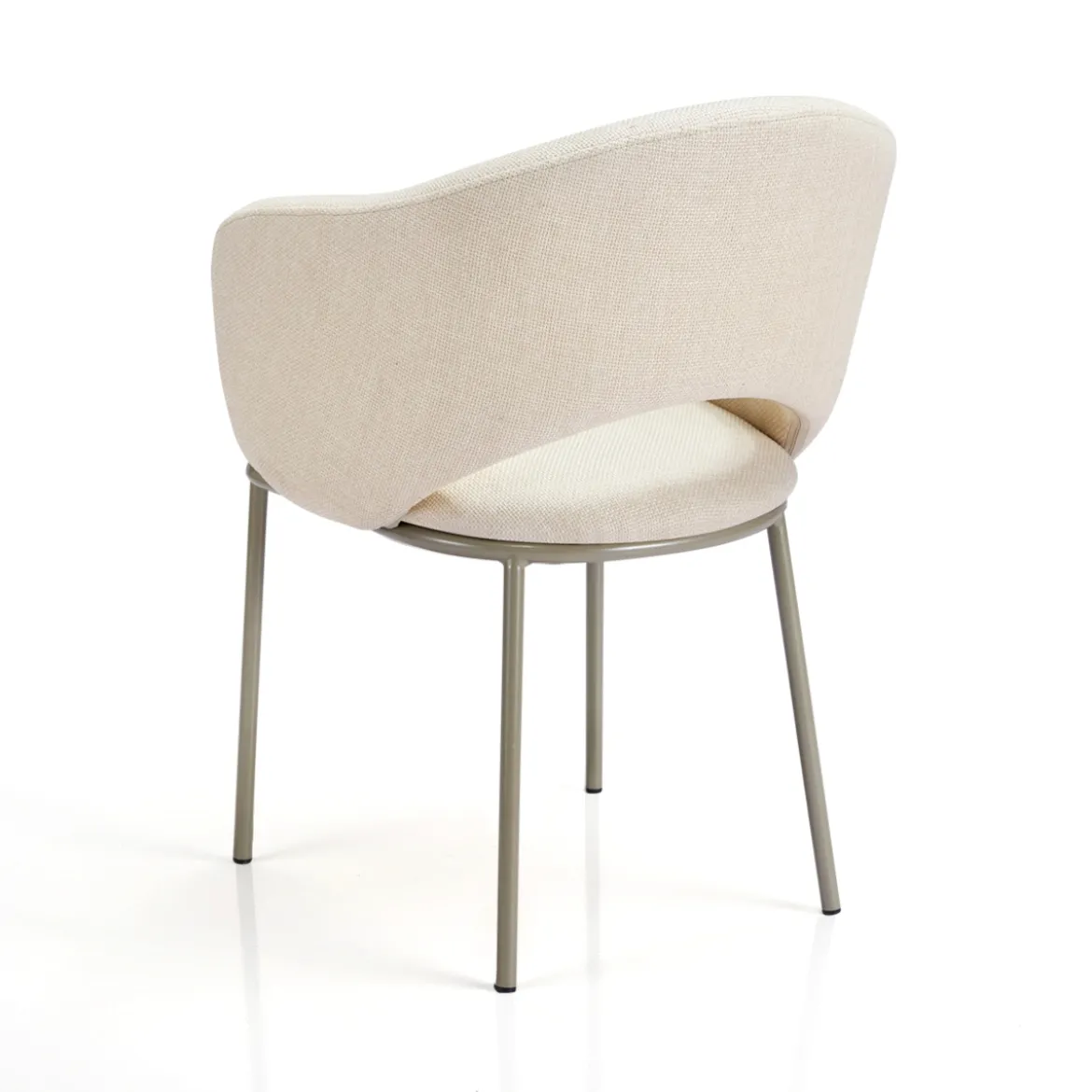 Jade Beige Platinum Sedia Imbottita tessuto Beige struttura metallo platino opaco h80 l54 p57 seduta h48