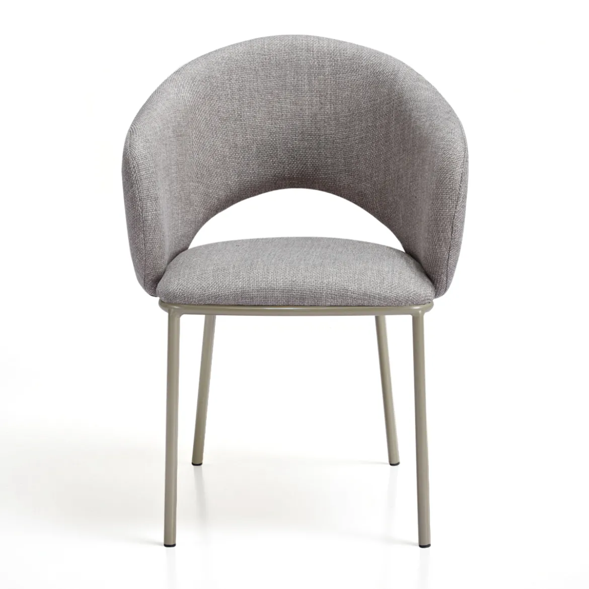 Jade Grey Platinum Sedia Imbottita tessuto Grigio struttura metallo platino opaco h80 l54 p57 seduta h48