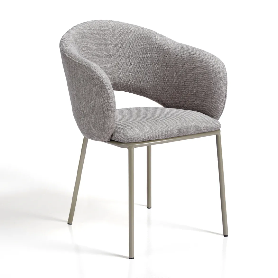 Jade Grey Platinum Sedia Imbottita tessuto Grigio struttura metallo platino opaco h80 l54 p57 seduta h48