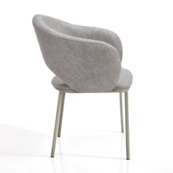 Jade Grey Platinum Sedia Imbottita tessuto Grigio struttura metallo platino opaco h80 l54 p57 seduta h48