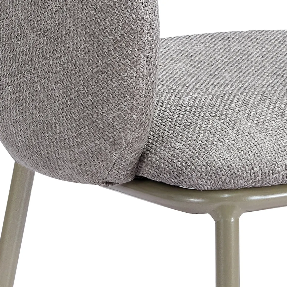 Jade Grey Platinum Sedia Imbottita tessuto Grigio struttura metallo platino opaco h80 l54 p57 seduta h48