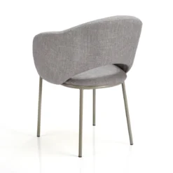 Jade Grey Platinum Sedia Imbottita tessuto Grigio struttura metallo platino opaco h80 l54 p57 seduta h48