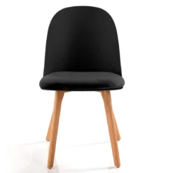 Jade wood black sedia con gambe in rovere e scocca nera imbottita in velluto nero h78 l46 p52 cm