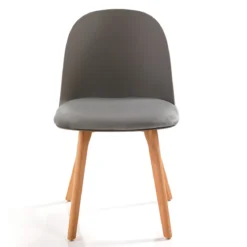 Jade wood dark grey sedia con gambe in rovere e scocca grigio scuro imbottita in velluto h78 l46 p52 cm