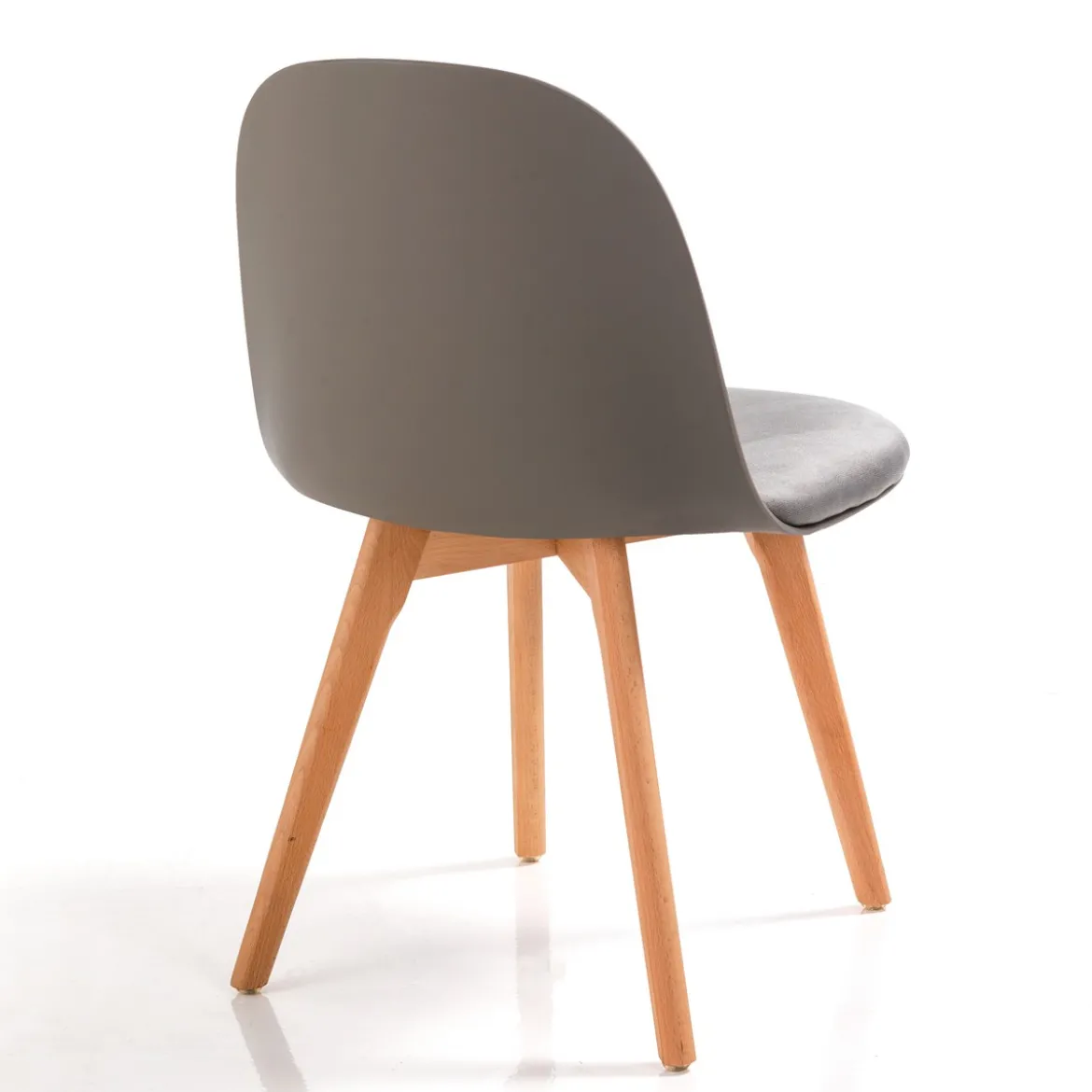 Jade wood dark grey sedia con gambe in rovere e scocca grigio scuro imbottita in velluto h78 l46 p52 cm