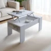 James total white tavolino contenitore finitura larice bianco top alzabile h425 l985 p50