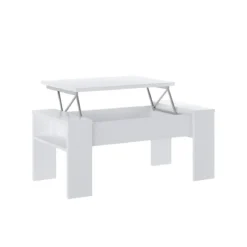 James total white tavolino contenitore finitura larice bianco top alzabile h425 l985 p50