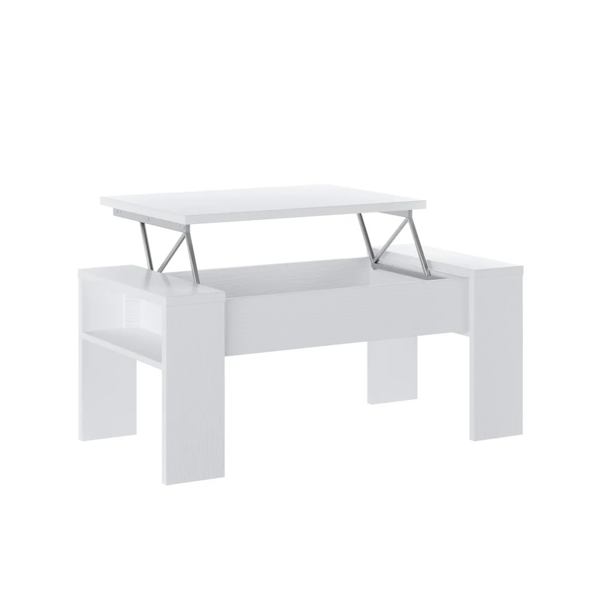 James total white tavolino contenitore finitura larice bianco top alzabile h425 l985 p50