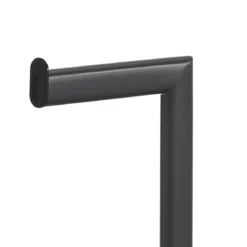 Janny black colonna porta spazzolino e porta carta igienica in acciaio antracite opaco 20x20xh71 cm