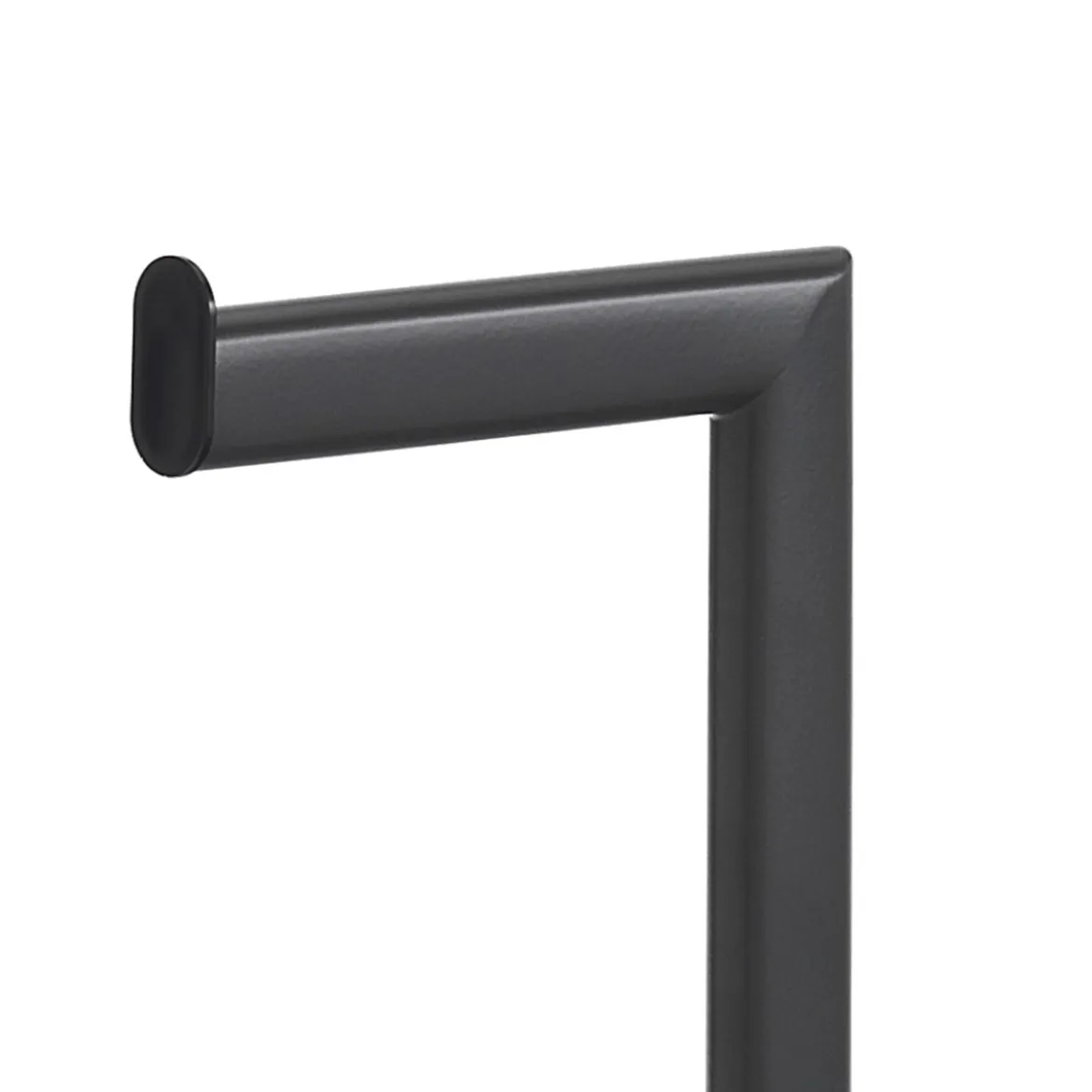 Janny black colonna porta spazzolino e porta carta igienica in acciaio antracite opaco 20x20xh71 cm