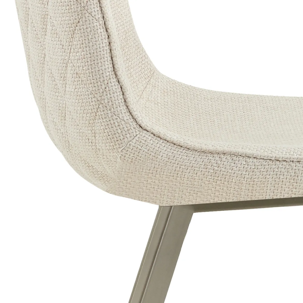 Jesefa Beige Platinum sedia imbottita tessuto beige struttura metallo platino opaco h88 l44 p59 seduta h49