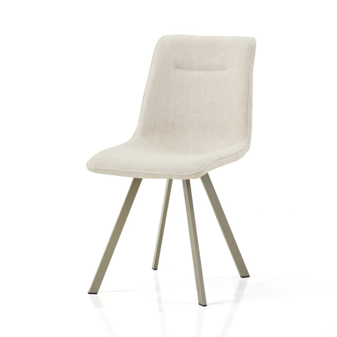 Jesefa Beige Platinum sedia imbottita tessuto beige struttura metallo platino opaco h88 l44 p59 seduta h49