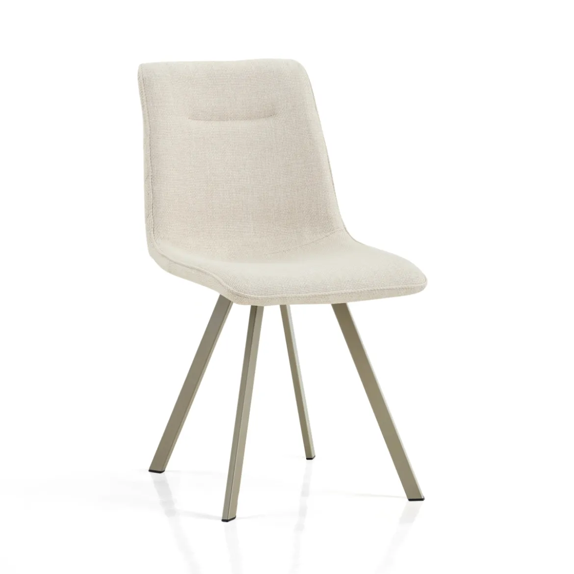 Jesefa Beige Platinum sedia imbottita tessuto beige struttura metallo platino opaco h88 l44 p59 seduta h49