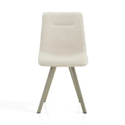 Jesefa Beige Platinum sedia imbottita tessuto beige struttura metallo platino opaco h88 l44 p59 seduta h49