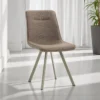 Jesefa Brown Platinum sedia imbottita tessuto marrone struttura metallo platino opaco h88 l44 p59 seduta h49
