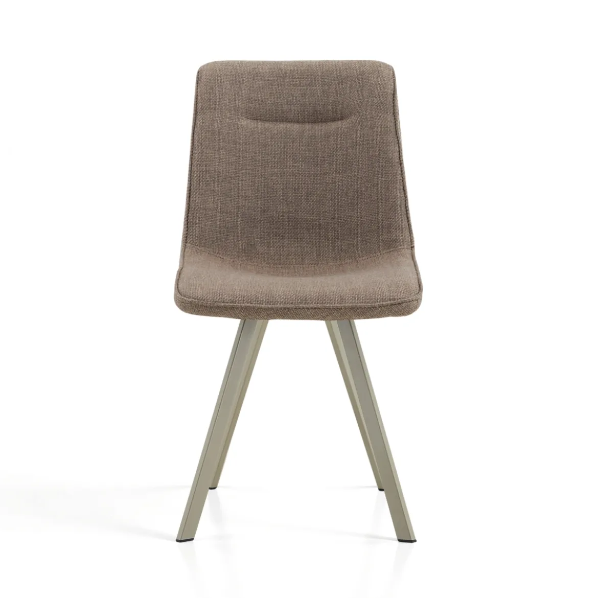Jesefa Brown Platinum sedia imbottita tessuto marrone struttura metallo platino opaco h88 l44 p59 seduta h49