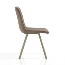 Jesefa Brown Platinum sedia imbottita tessuto marrone struttura metallo platino opaco h88 l44 p59 seduta h49