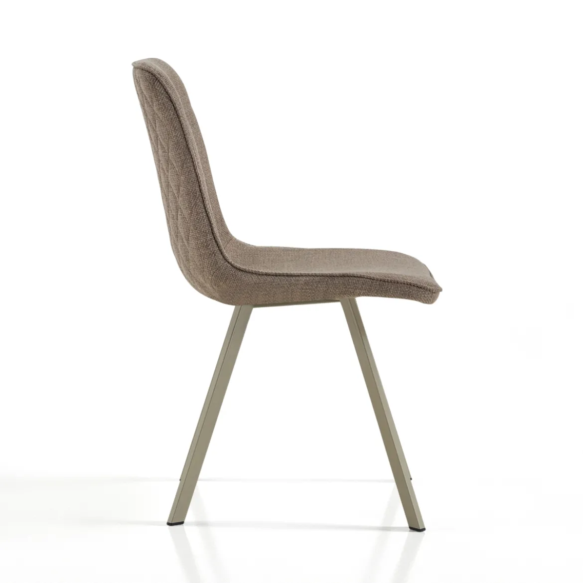 Jesefa Brown Platinum sedia imbottita tessuto marrone struttura metallo platino opaco h88 l44 p59 seduta h49
