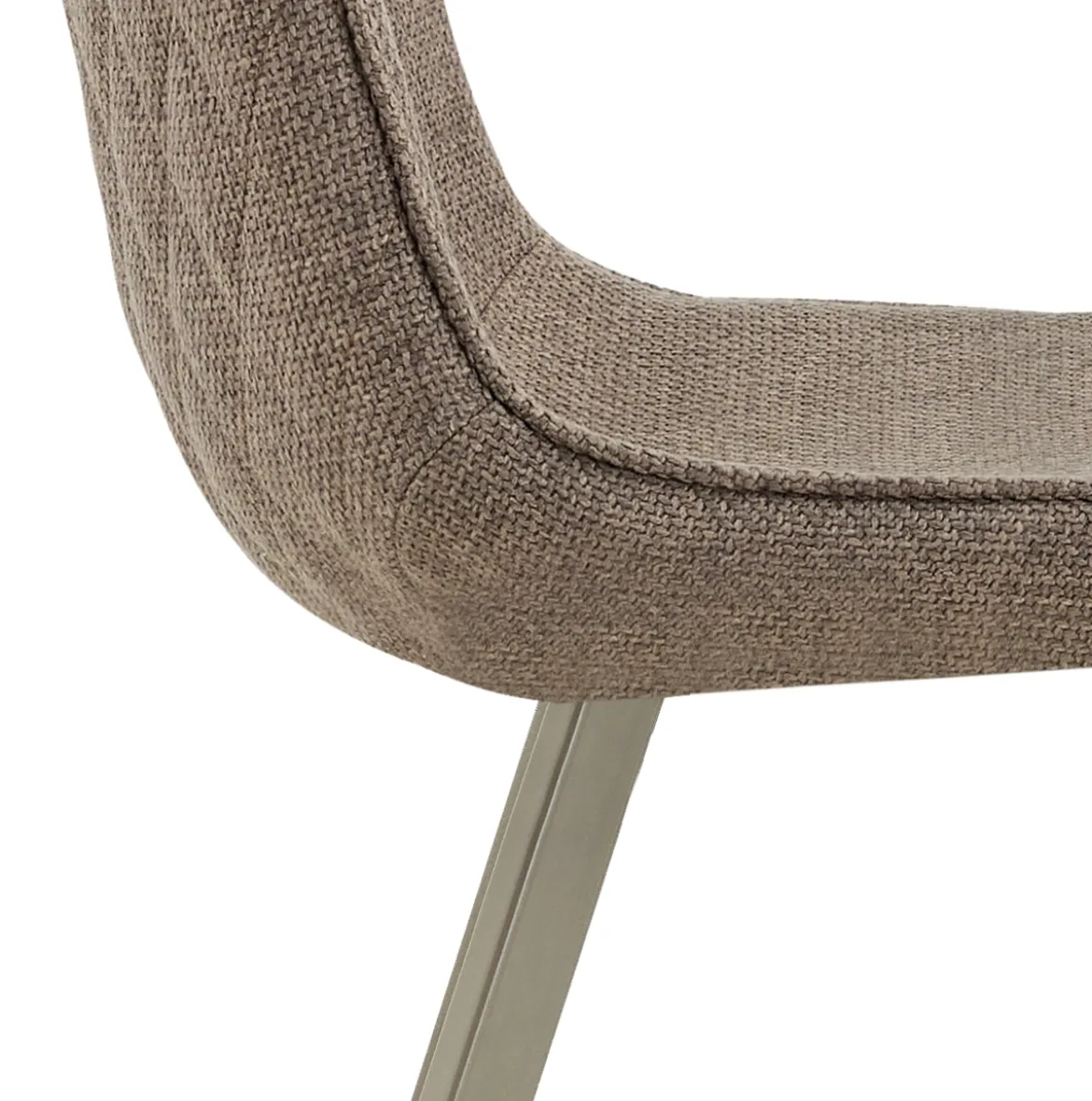 Jesefa Brown Platinum sedia imbottita tessuto marrone struttura metallo platino opaco h88 l44 p59 seduta h49
