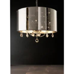 Jewel ring lampadario in metacrilato trasparente e plastica specchio ø50 h78